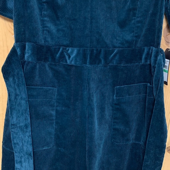 Rachel Roy Dark Peacock Corduroy Velvet Jumpsuit - Picture 7 of 7